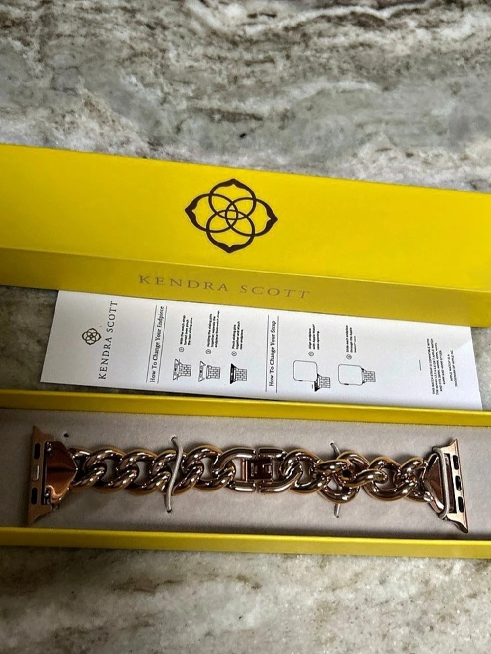 Kendra Scott Whitley Rose Gold Chain Apple/Samsung Watch  Band S/M New Box